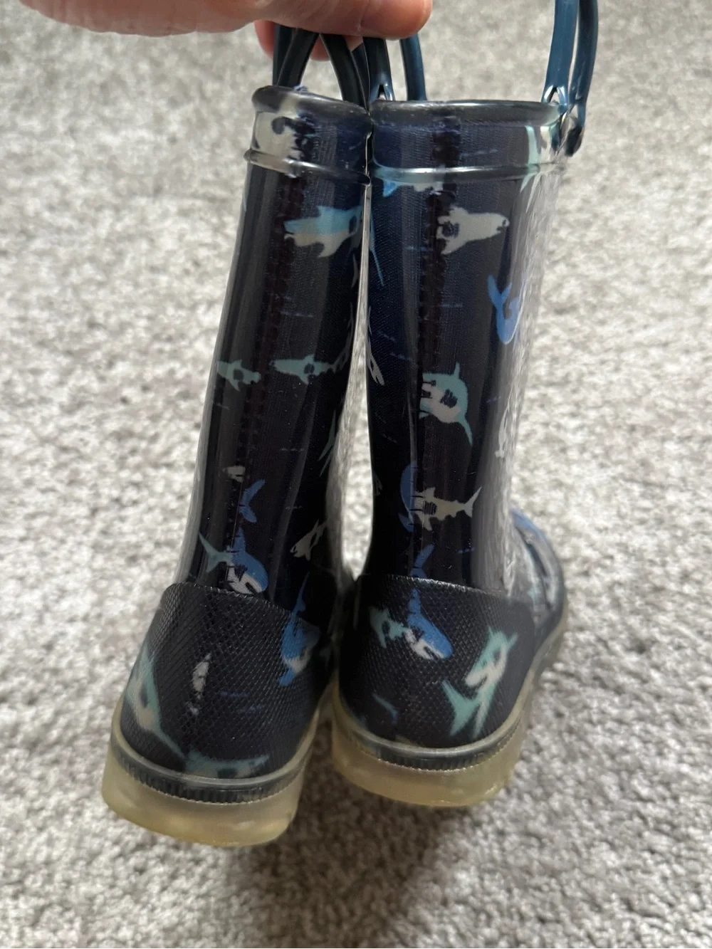 Toddler Shark Print Rain Boots